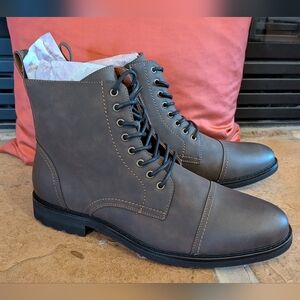 NEW 11 Polar Fox Wright Men Boots Zipper Dress Brown Laces Ankle Memory Foam